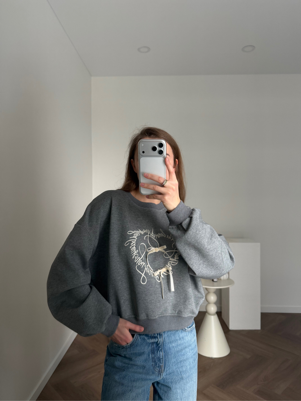 Свитшот Купидон серый