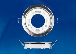 GX53-H2 CHROME 10 PROM Светильник ультратонкий встраиваемый. В составе набора из 10шт. Корпус хром. Картон. TM Uniel.