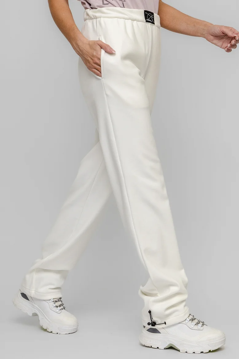 Брюки спортивные с утяжкой внизу, женские, цвет "Молочные берега"