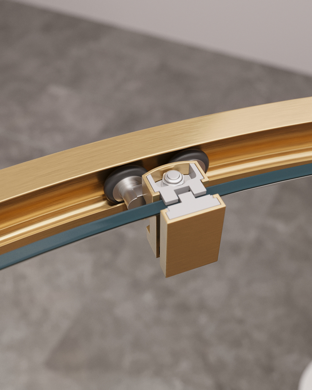 Душевой уголок Cezares MOLVENO-R-11-90+30-C-BORO-IV, 120х120х195, профиль брашированное золото, прозрачное стекло