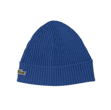 Czapka zimowa Lacoste Unisex Ribbed Wool - sapphire blue