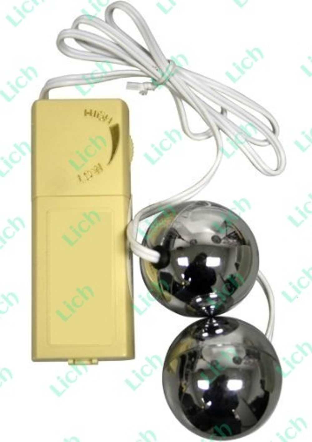 Вагинальные шарики с вибратором серебристого цвета