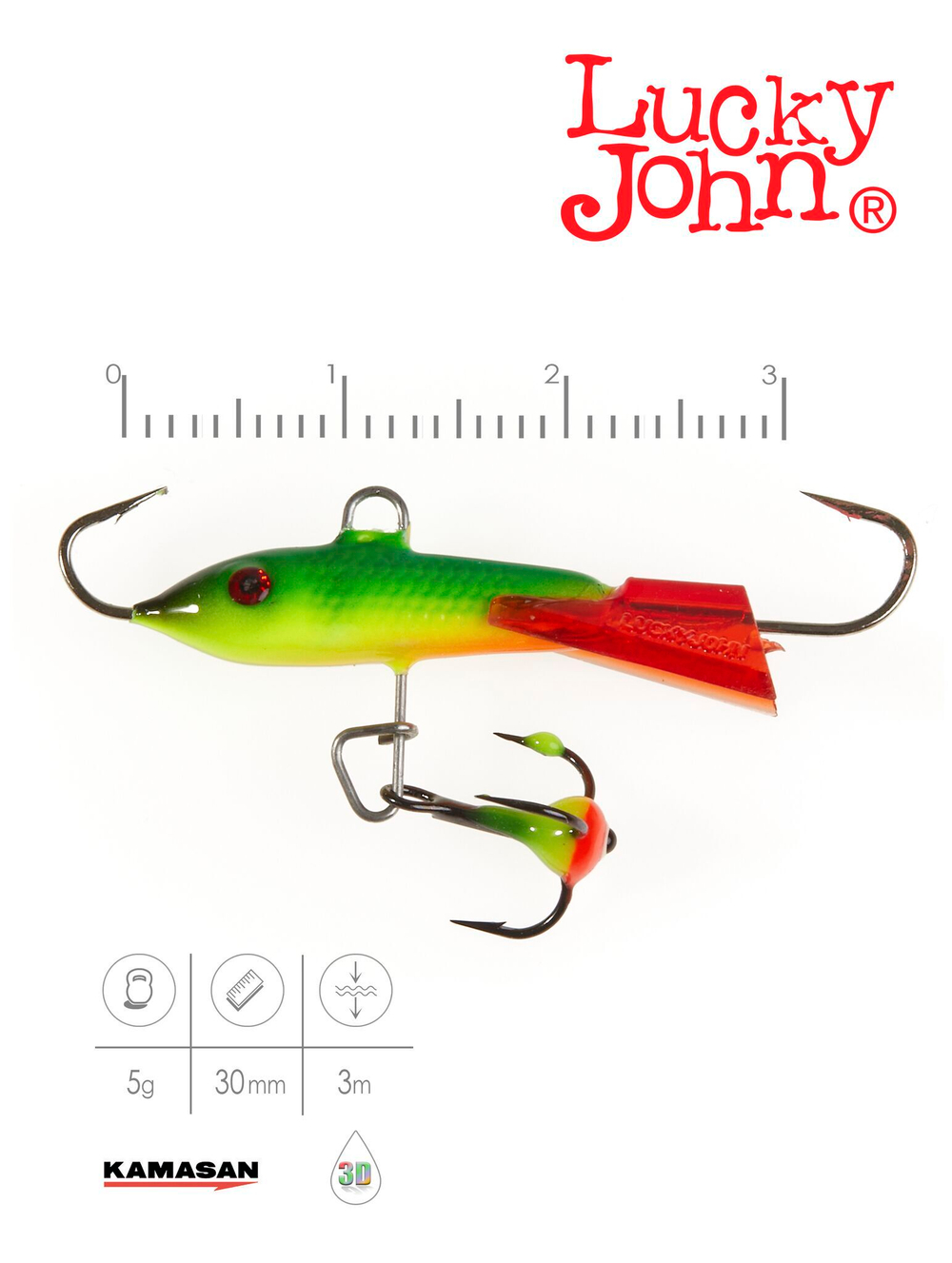 Балансир LUCKY JOHN Classic №3 (+тройник), цвет 26RT, арт. 81301-26RT