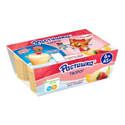 Творожок Растишка клубника банан 270 гр