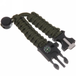 Браслет паракорд для выживания, с огнивом, свистком и компасом 18,7*2,4 см регулируемый