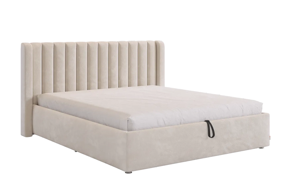 Кровать с подъемным механизмом Ева 160х200 см (галька,графит,капучино,крем,латте,мята,пудра,топаз (велюр))