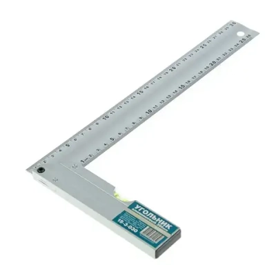 Угольник с уровнем РемоКолор 300 мм, 1 акриловый глазок, двусторонняя разметка в см