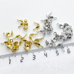 Каллоты, цвет серебро (родий), размер 7*4 мм, цена за 10 шт