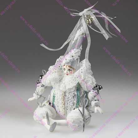 Ёлочная игрушка Клоун-шар кружевной