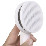 Расческа - пуходерка с кнопкой самоочистки «ПРЕМИУМ - МОЙ БРО», цвет пудровый, 7.5*19см (коробка)