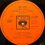 Miles Davis + 19 With Orchestra Under The Direction Of Gil Evans ‎– Miles Ahead (Англия 1966г.)