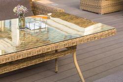 "Латте" плетеный стол из искусственного ротанга 160х90см, цвет соломенный