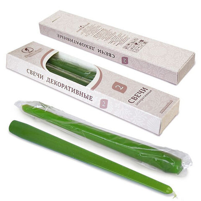 Свеча античная тёмно зеленая 2 шт/уп