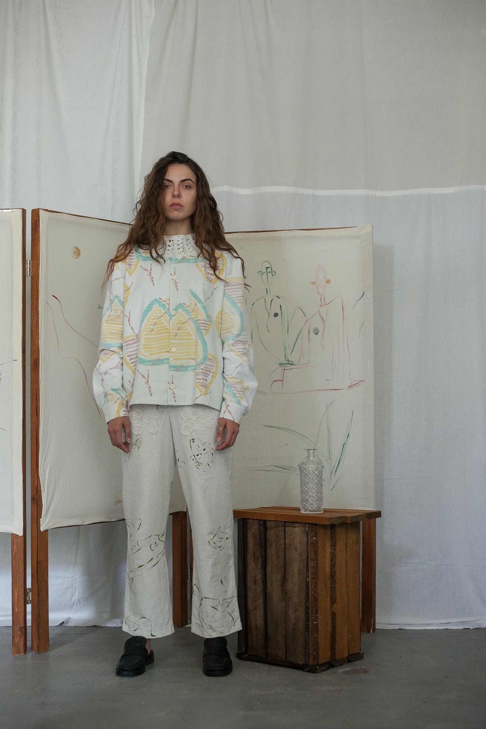 Рубашка Soeurs Lace Collar Белая