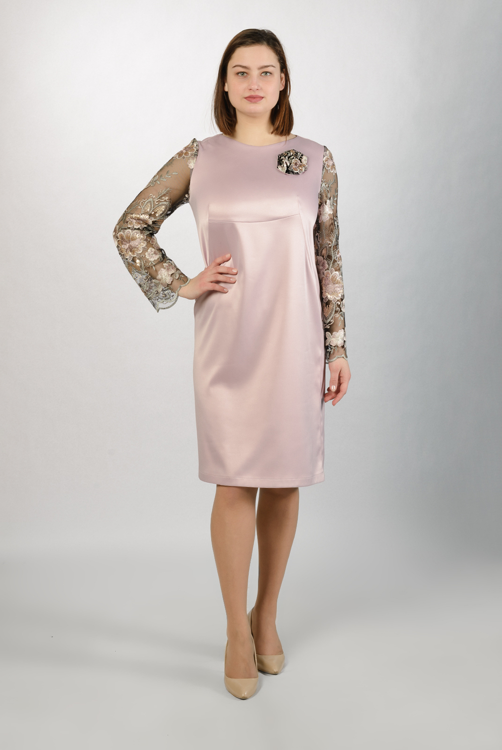Нарядное платье 2766ЛП, Пудровый #111П052766ЛП