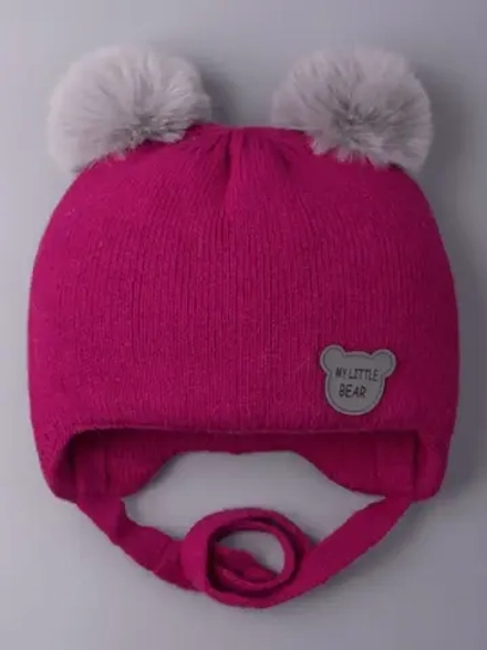 Шапка для девочки зимняя вязаная с ушками