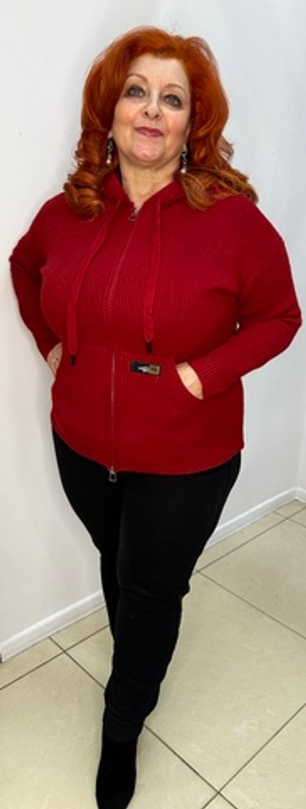 Жакет на молнии, крупной вязки