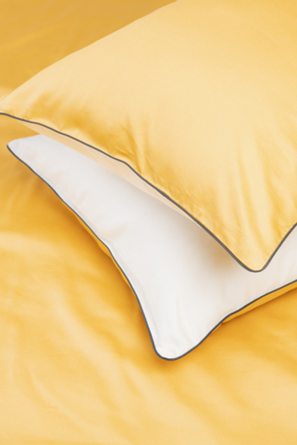 MOON 2 Наволочки, сатин желтый/белый