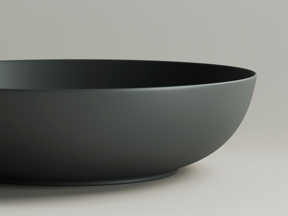 Умывальник чаша накладная овальная (цвет Темный Антрацит Матовый) Element 520x395x130мм