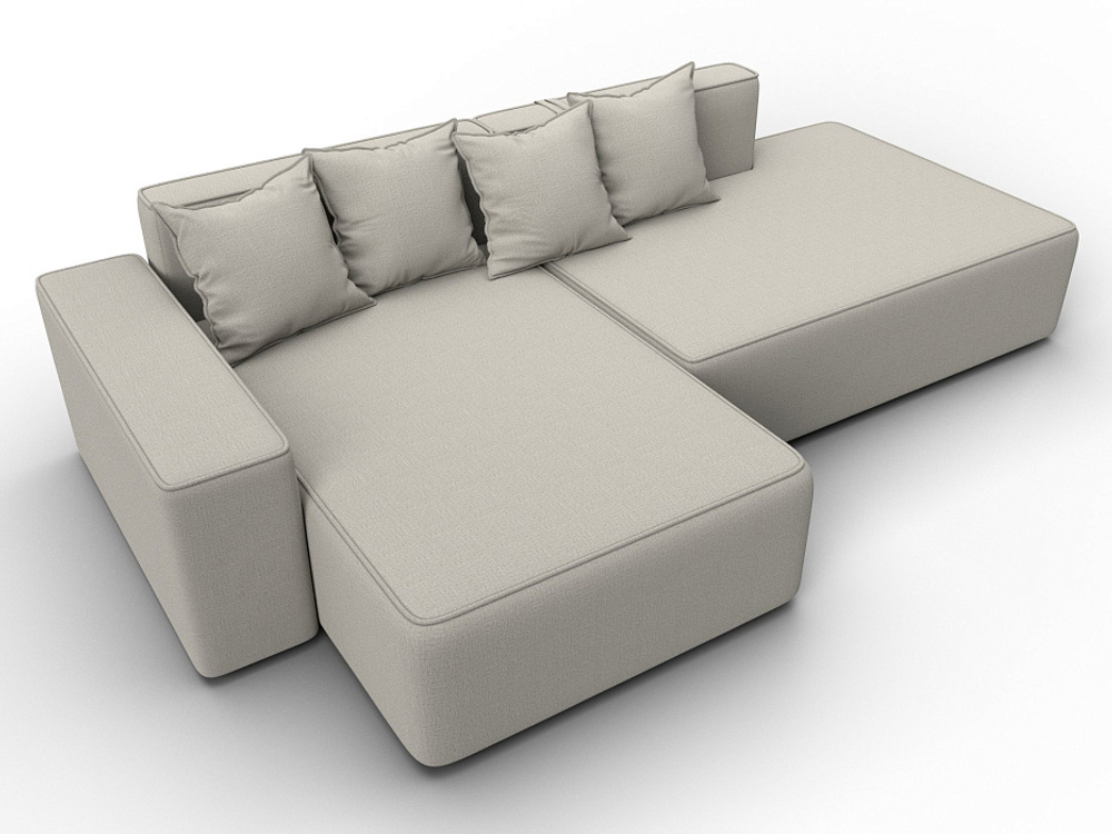 Диван угловой Лига-079 угол левый РОГОЖКА Амур 02 бежевый