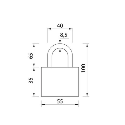 Навесной замок с порошковым покрытием и 3 ключами в комплекте