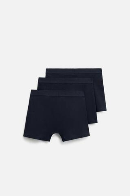 ZARA НАБОР ИЗ ТРЕХ БАЗОВЫХ ТРУСОВ-БОКСЕРОВ, МОРСКОЙ СИНИЙ