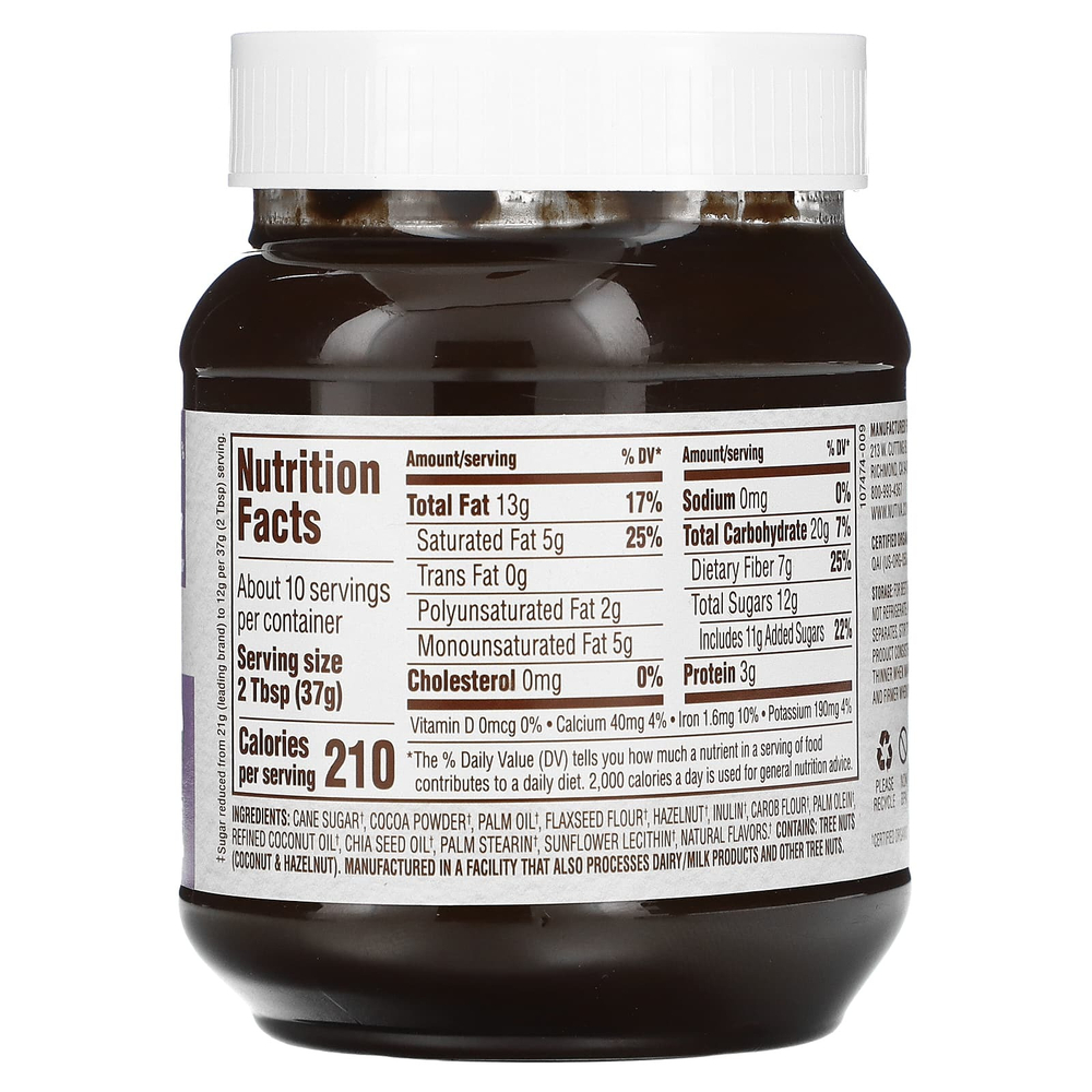 Nutiva, органическая темная паста из фундука с какао, 369 г (13 унций)