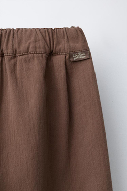 ZARA БРЮКИ STRAIGHT FIT С КАРМАНАМИ, КОРИЧНЕВЫЙ