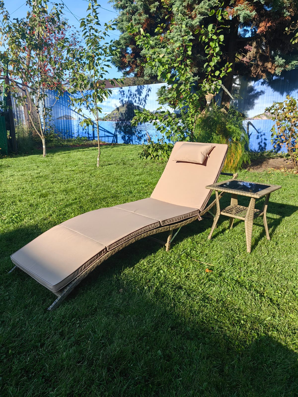 Шезлонг складной из искусственного ротанга Ливерпуль цвет Greige