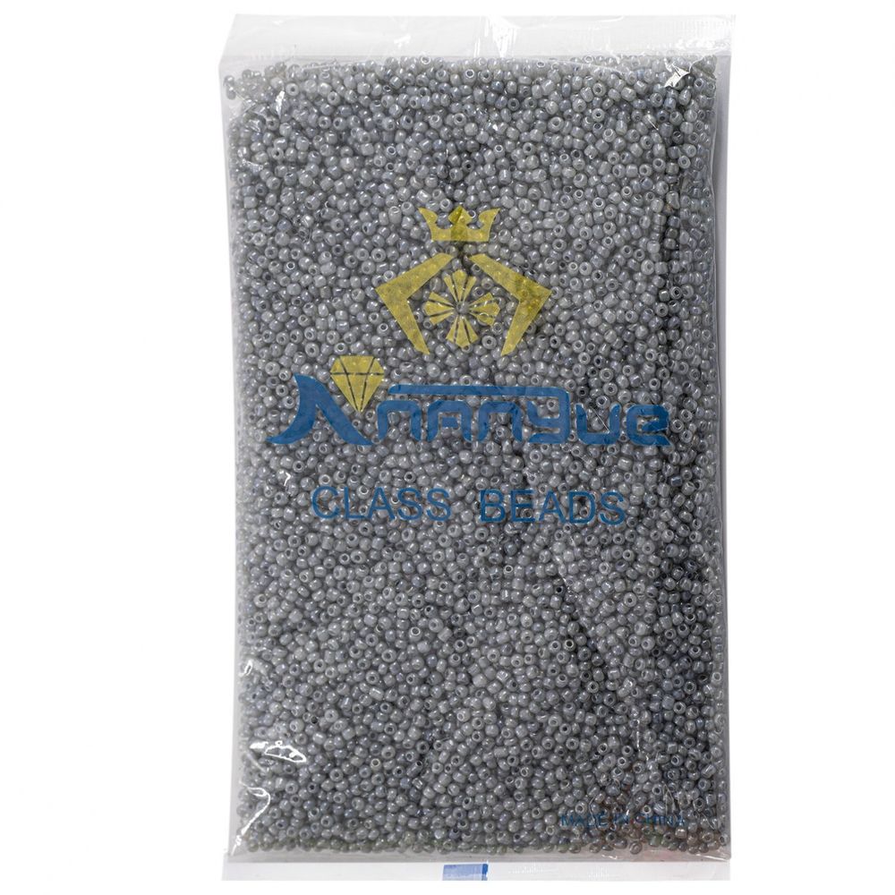 Бисер Alingar размер №8 вес 450 гр., серый перламутровый, непрозрачный, пакет Бисер Alingar размер №8 вес 450 гр., серый перламутровый, непрозрачный, пакет