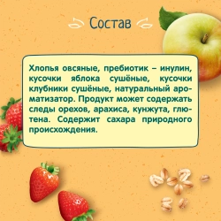 Каша безмолочная ФрутоНяня овсяная с кусочками яблок и клубники 200г с 12 месяцев