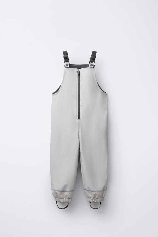 ZARA ПРОРЕЗИНЕННЫЙ КОМБИНЕЗОН WATER RESISTANT, ЦВЕТ ЛЬДА