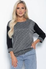 Блуза Греческие мотивы (черно-серая) Б11292 LT Collection