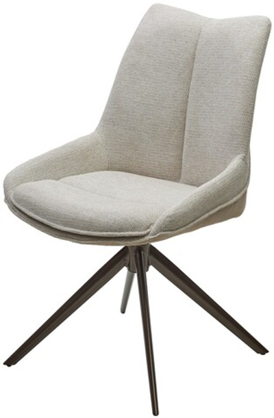 Стул OSKAR 360 град. поворот. RIELY-111 / PRESENT-120 Кремовый / Латте каркас, ®DISAUR