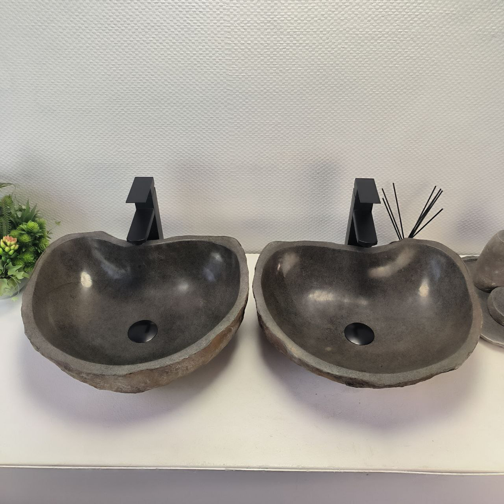 Раковина из речного камня ПАРА! RS-63696 47*41*15 2шт 0126