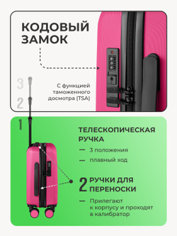 Набор Xs/M ручная кладь и средний Розовый