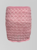 Костюм Luna style вязаный однотонный из кофточки на пуговицах и короткой юбки