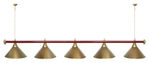 Лампа STARTBILLIARDS 5 пл. (плафоны зеленые,штанга золотая,фурнитура золото)