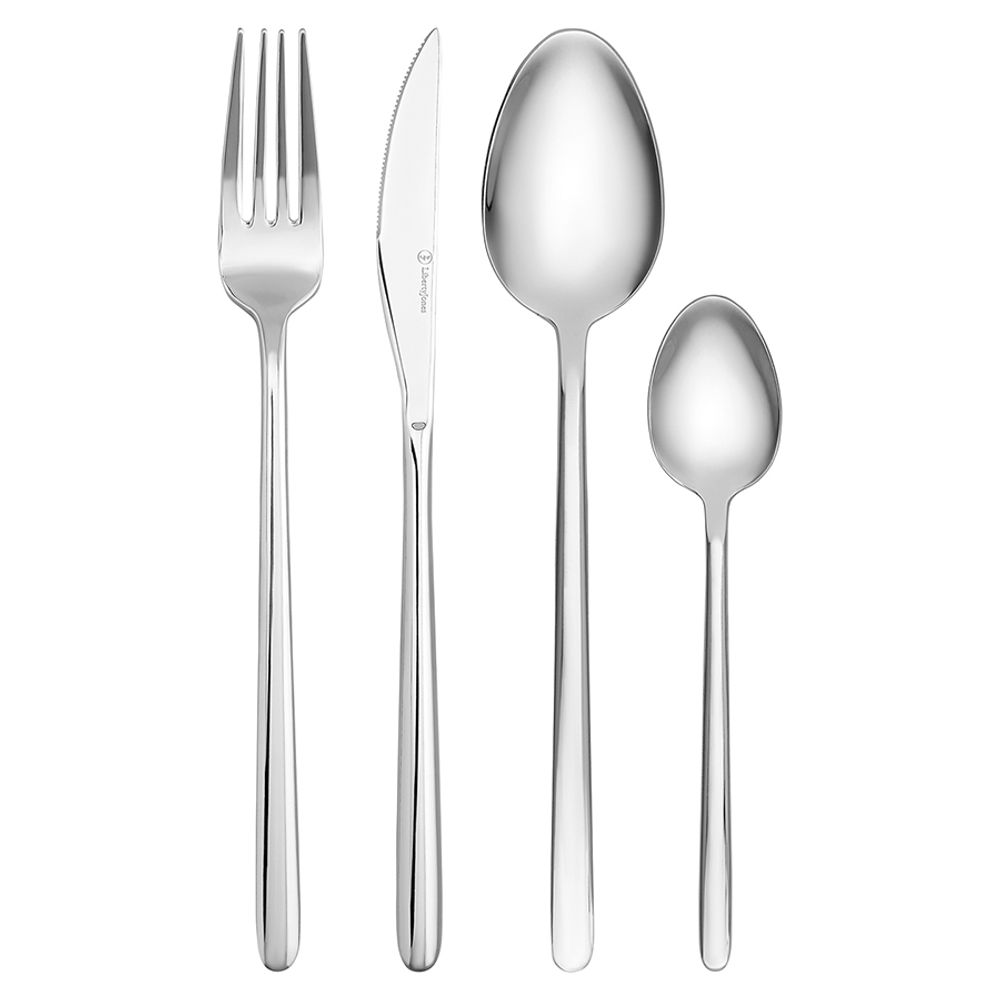 Набор столовых приборов Pure, серебристые глянцевые, 16 пред.