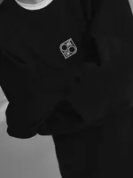 Толстовка One Two Raglan Sweatshirt Logo Black черная