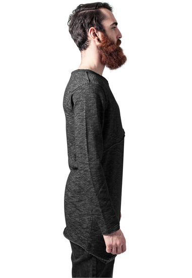 Толстовка URBAN CLASSICS Fashion Long Terry Crew (Black Melange)