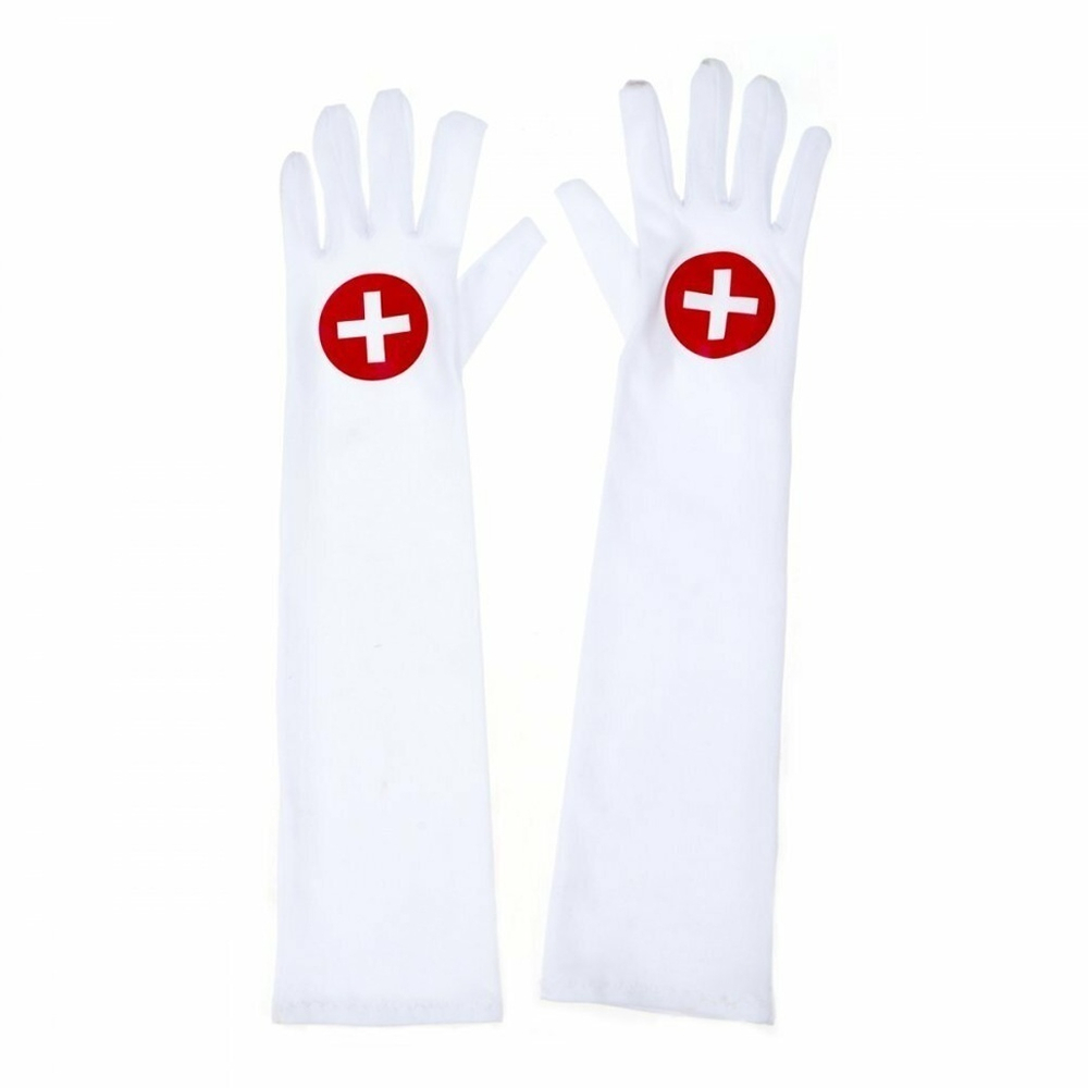 Перчатки длинные белые для костюма Медсестра