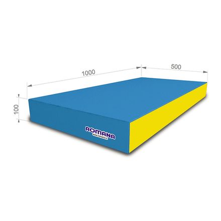 Мат (мягкий щит) Romana 1000*500*100, одинарный (голубой/желтый)
