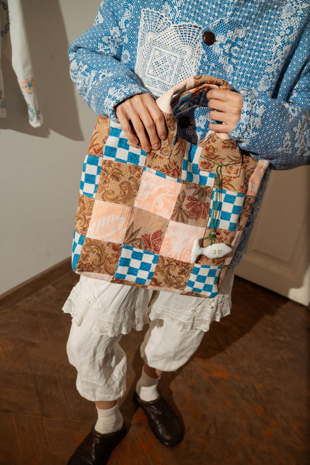 Сумка Soeurs Basket Bag 7 сине-коричневая