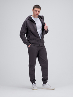Костюм мужской спортивный на молнии (с начесом). Графит