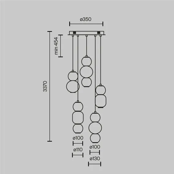 Подвесной светильник Капля / Drop 3000К 80Вт Maytoni mod273pl-l80ch3k