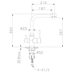 LM5061S Эксперт Смеситель для кухни с подключением к фильтру питьевой воды, сталь (к/к 10)