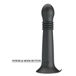 Черный стимулятор с поступательными движениями и вращением Stellan - 19,1 см. (Цвет: черный)