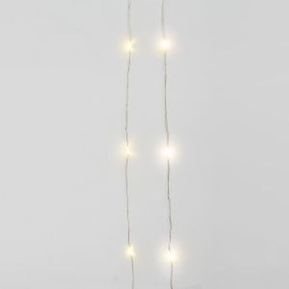Гирлянда светодиодная Роса с крупными каплями 2м, 20LED, ТЕПЛЫЙ БЕЛЫЙ, IP20, 2хCR2032 в комплекте NE