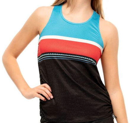 Топ теннисный Lucky in Love Post a Plaid Post it Cinch Tank - black